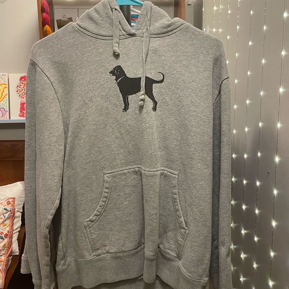 Gray Black Dog Hoodie